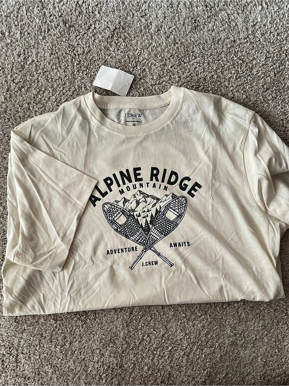 J.Crew Alpine Ridge Mountain Short Sleeve Graphic Tee in Cream NWT